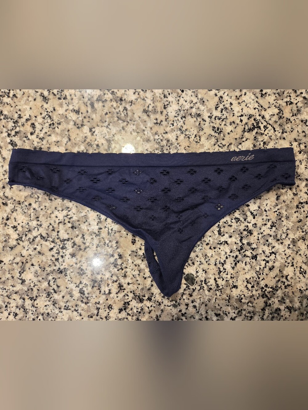 aerie Navy Thong
